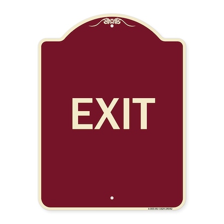 Designer Series Sign-Exit 1, Burgundy Heavy-Gauge Aluminum Architectural Sign